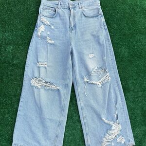 Zara Baggy Ripped Denim